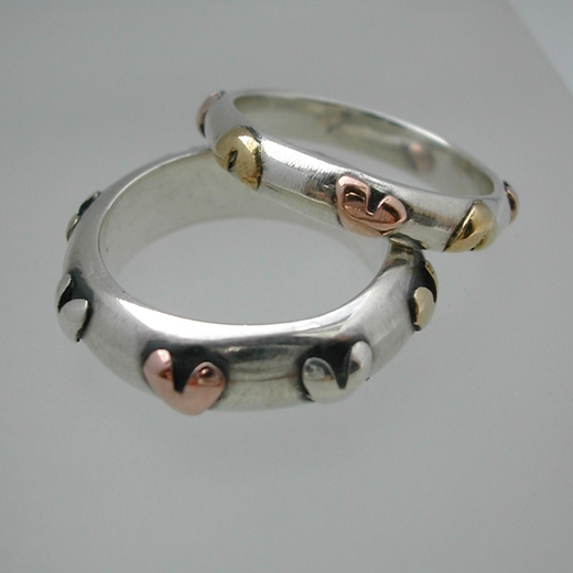 Group of two heart rings