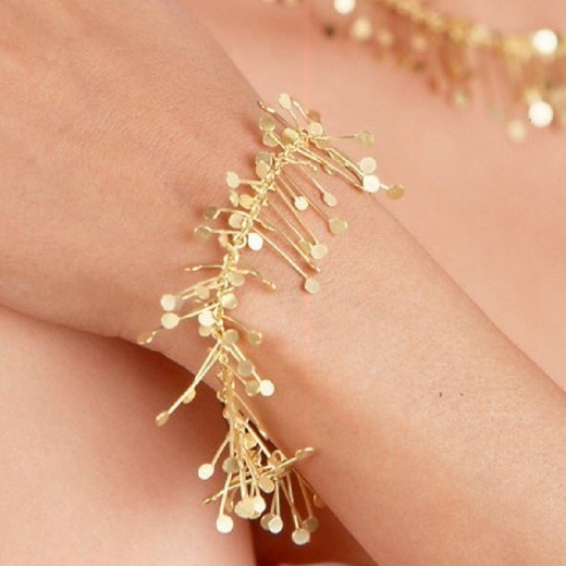 Chaos wire bracelet, gold satin